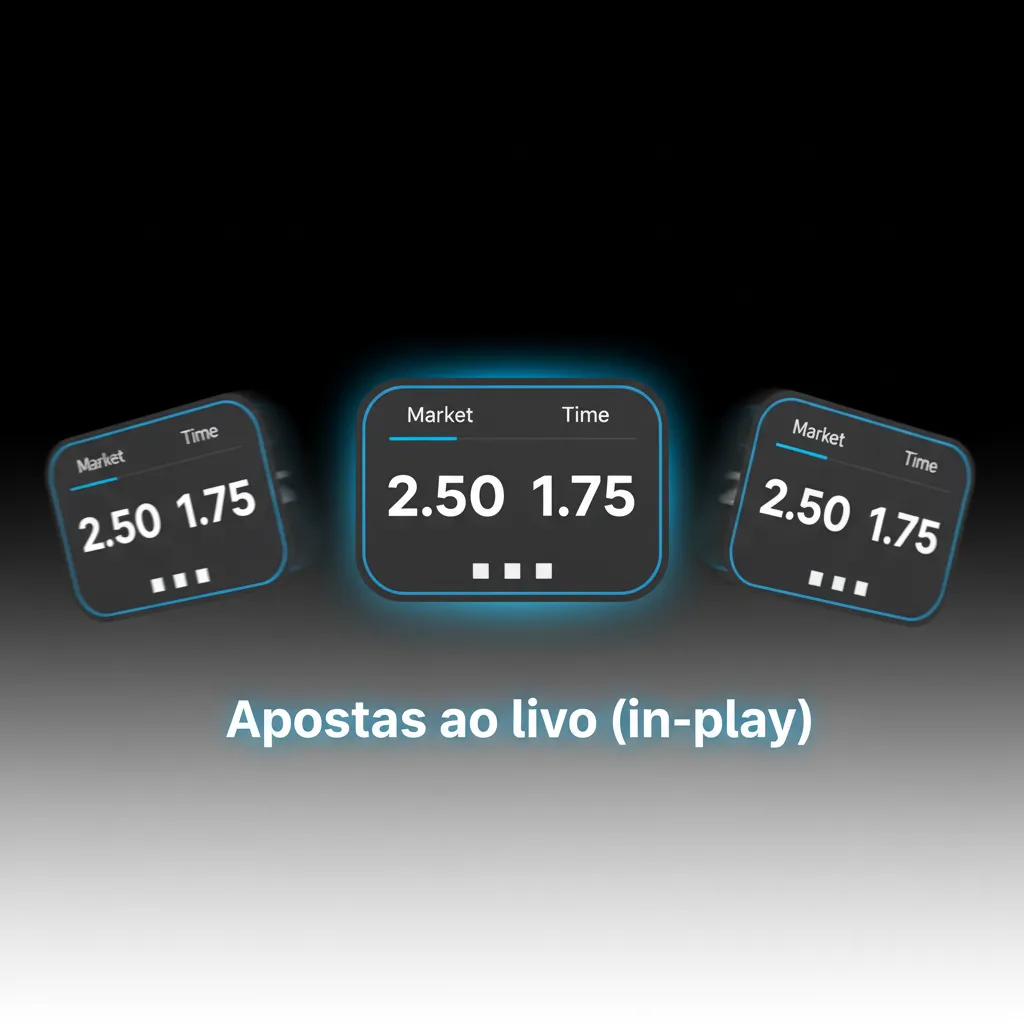 Tela de apostas ao vivo com estatísticas em tempo real, cronômetro e cotações para futebol, basquete, tênis e eSports.