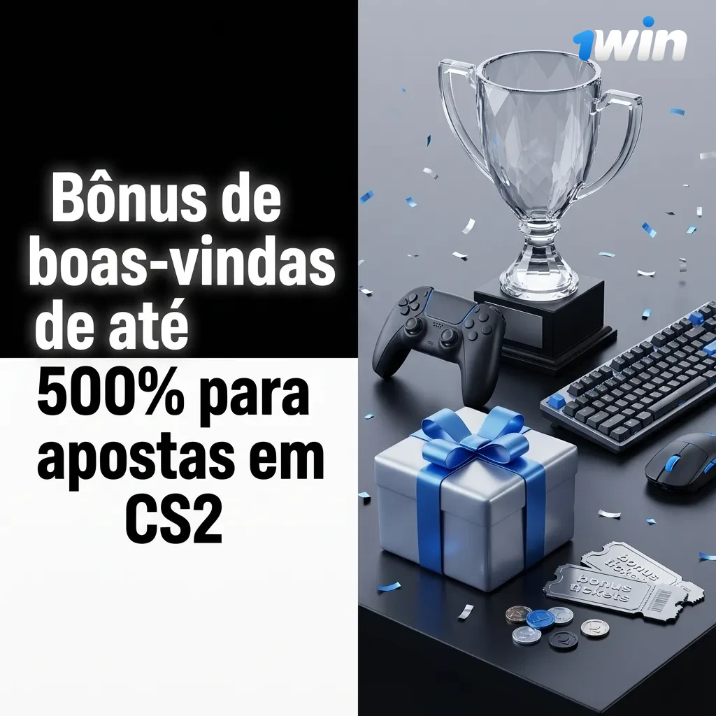 Banner promocional da 1win Brasil exibindo bônus de boas-vindas de até 500% para apostas em CS2