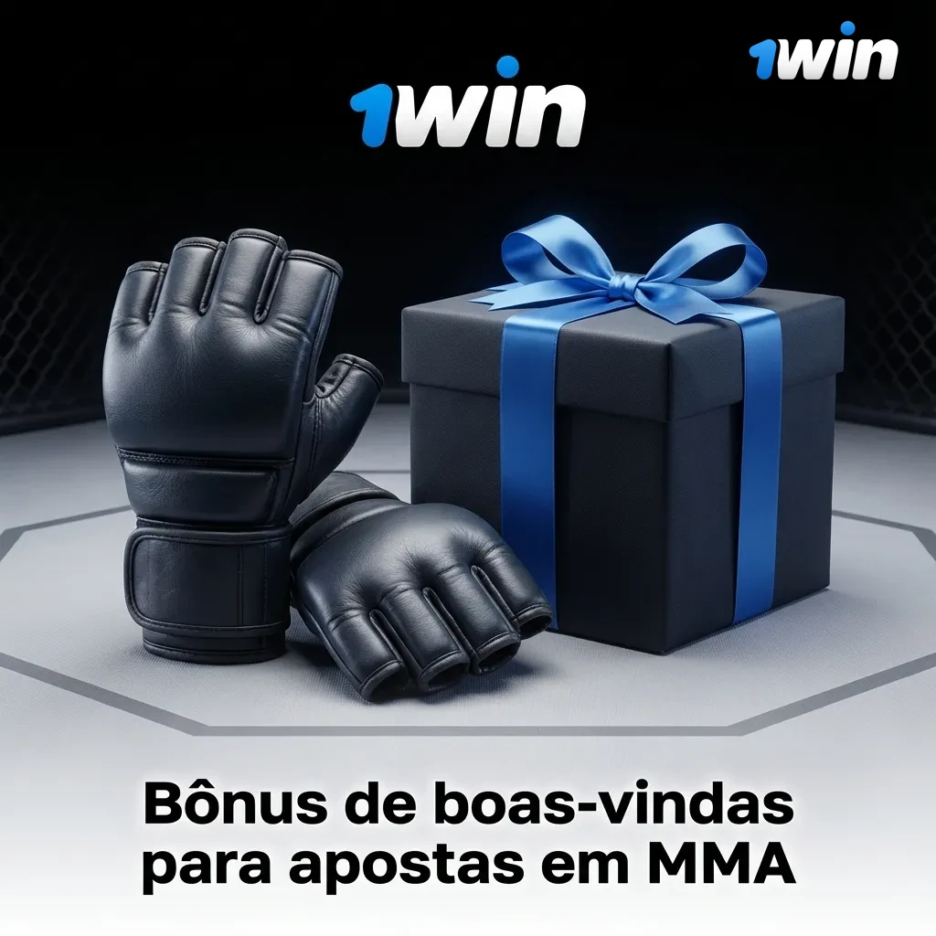 Banner da 1win destacando bônus de boas-vindas para apostas esportivas, com foco em lutas de MMA