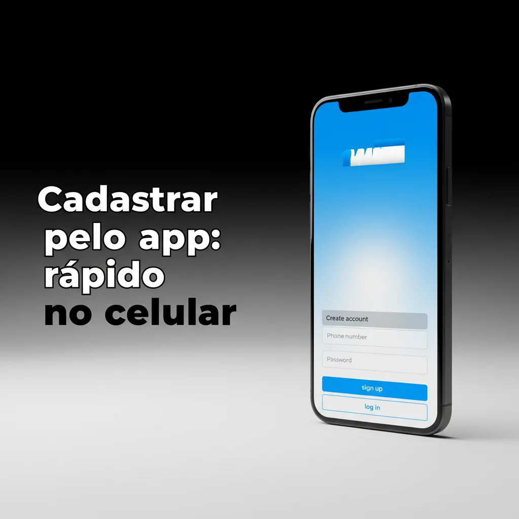 Smartphone com o app 1win e botão Cadastrar; registro por telefone, e-mail, redes sociais ou 1 clique.