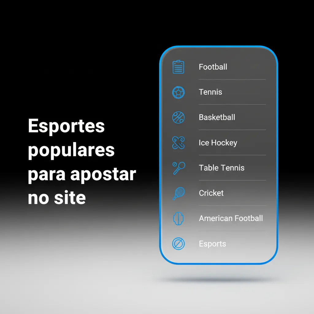 Ícones de futebol, basquete, tênis, vôlei e MMA com interface de apostas pré‑jogo e ao vivo, linhas e handicaps.