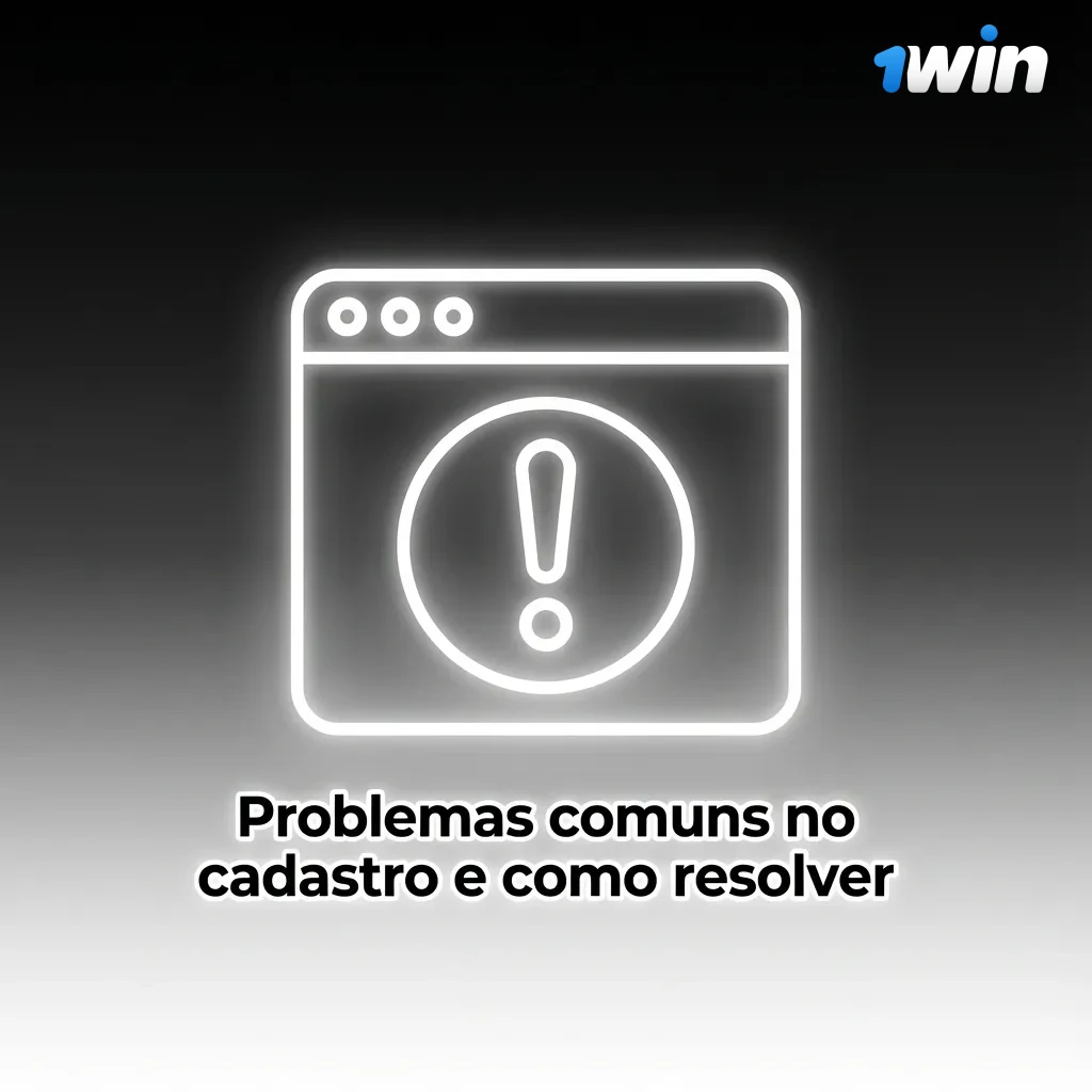 Ilustração sobre problemas comuns no cadastro online com ícones de alerta e lista de soluções envolvendo contato com suporte