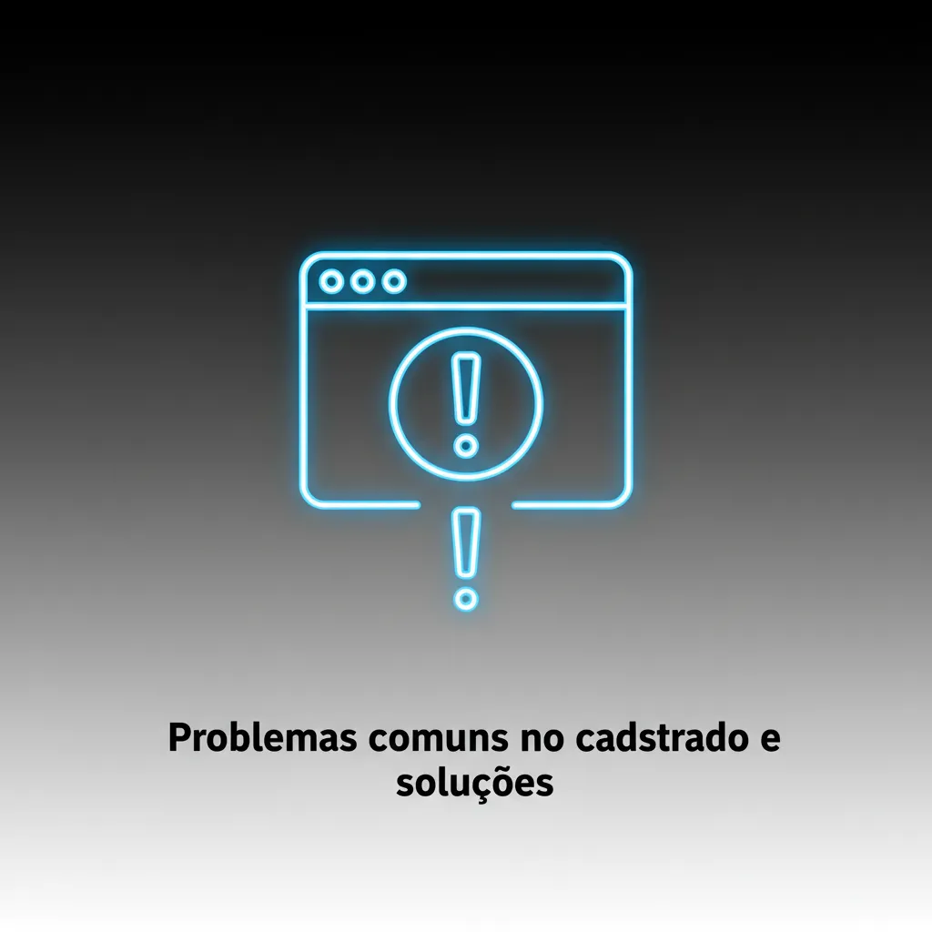 Tabela de problemas comuns no cadastro e soluções: confirmação ausente, CPF já cadastrado, erro no app, documento, dados.