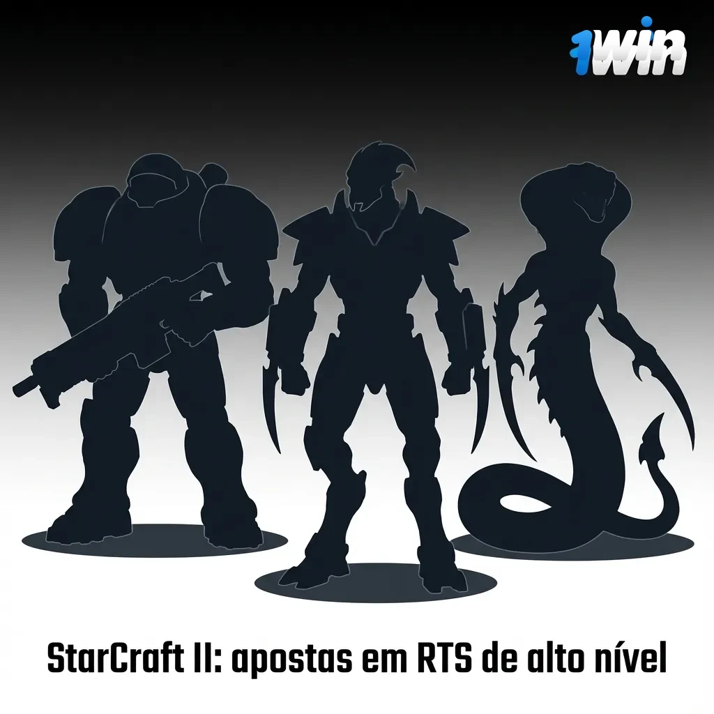 Tela de StarCraft II com exércitos em batalha e interface de apostas destacando torneios e mercados de mapas