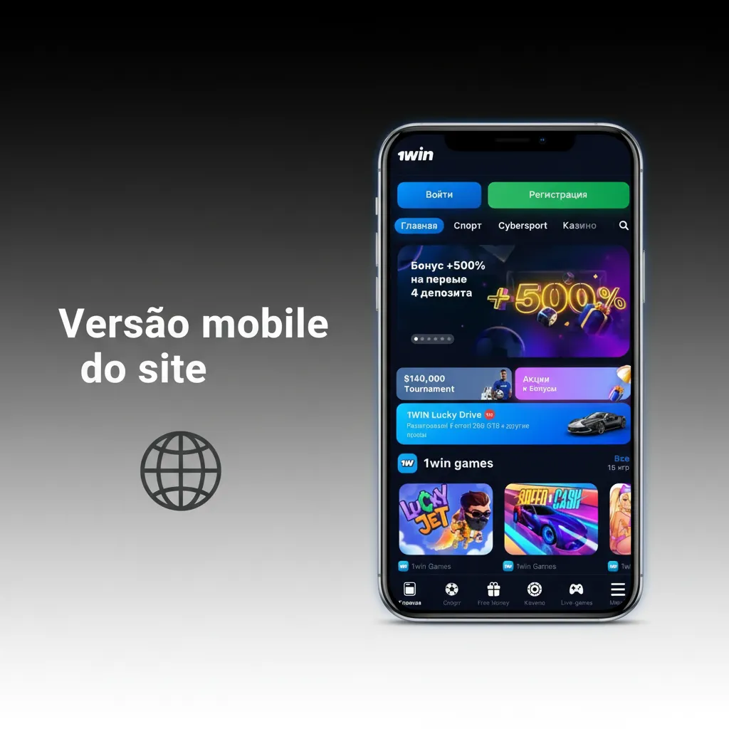 Versão mobile do site de apostas em um smartphone, com cotações, mercados, Pix e partidas ao vivo.
