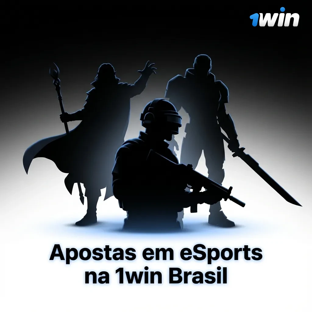Banner da 1win Brasil destacando apostas em eSports como CS2, Dota 2, LoL, Valorant e outros torneios competitivos.