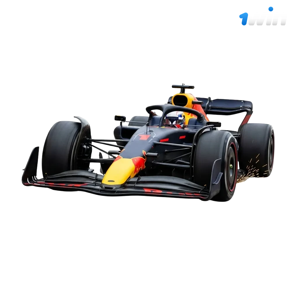 Banner da 1win Brasil destacando apostas online em Fórmula 1, com corridas, pilotos e bônus de boas-vindas em reais