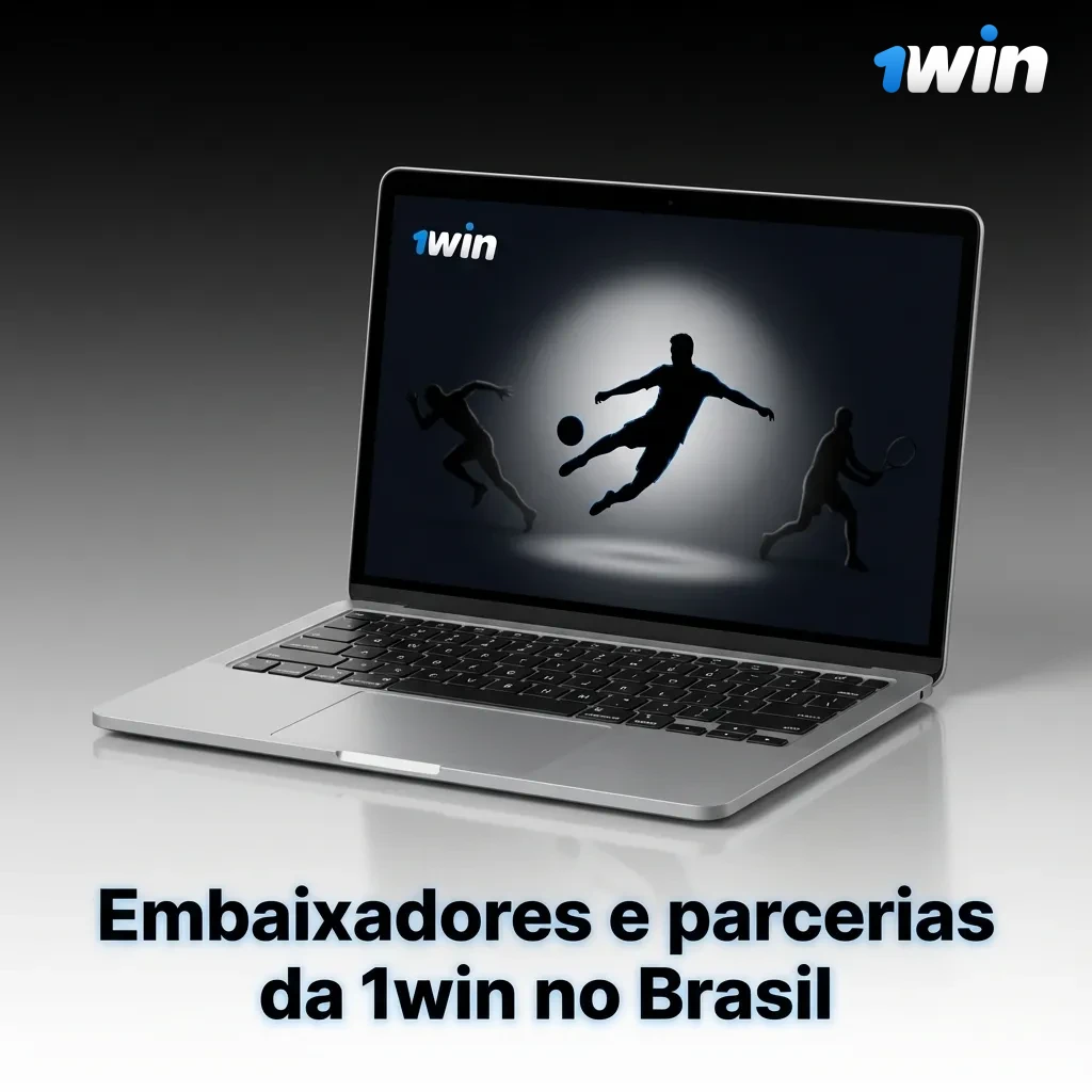 Imagem promocional da 1win no Brasil com embaixadores esportivos e logotipos de clubes parceiros