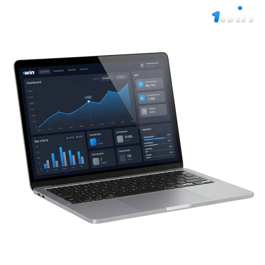 Banner do programa de afiliados 1win destacando ganhos em reais, com ícones de dinheiro, Pix e apostas esportivas