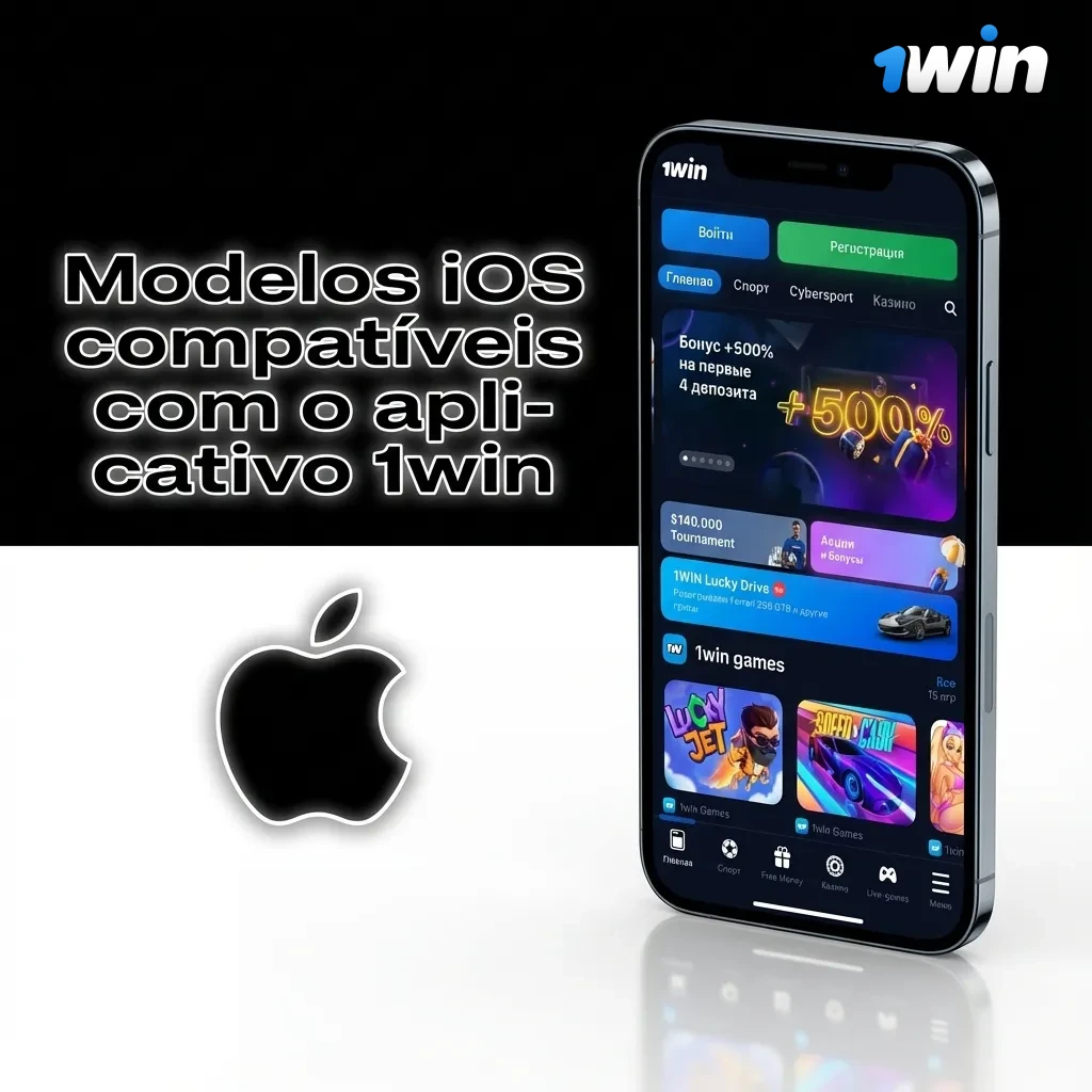 Lista de iPhones e iPads compatíveis com o app 1win, destacando modelos das linhas X a 15