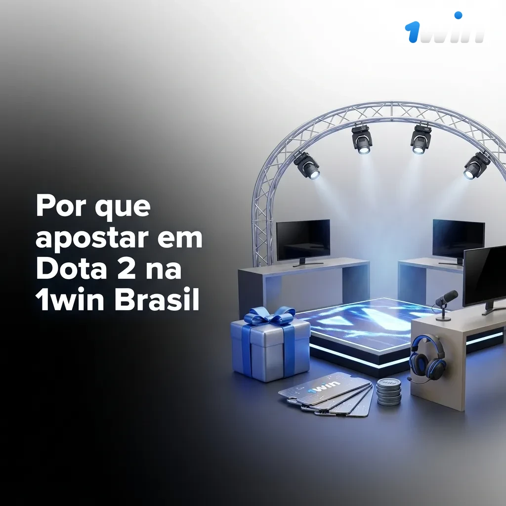 Banner em português da 1win Brasil destacando apostas em Dota 2, bônus, métodos de pagamento locais e app móvel