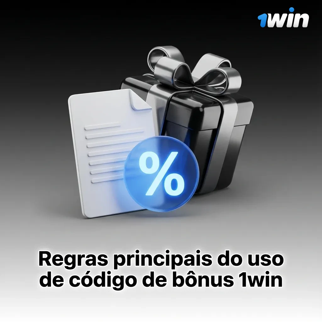 Infográfico em português destacando regras principais e condições para usar código de bônus 1win Brasil