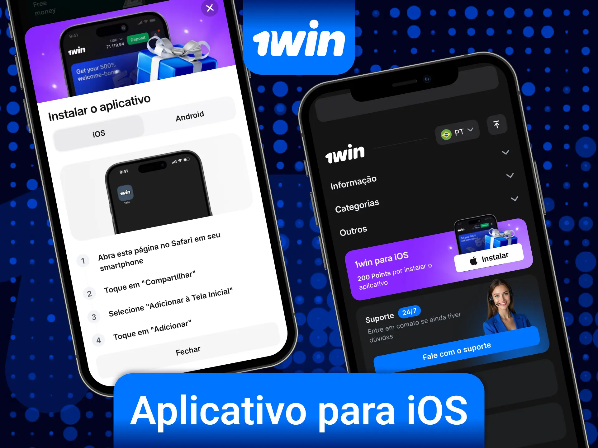 Acesse o aplicativo 1win no seu iPhone ou iPad para apostar agora mesmo.