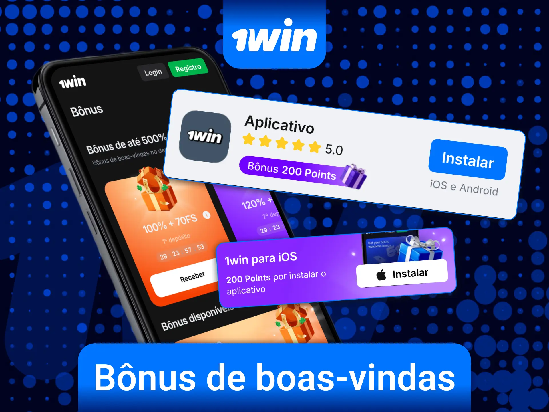 Ative seu bônus de boas-vindas no app 1win após concluir o cadastro.