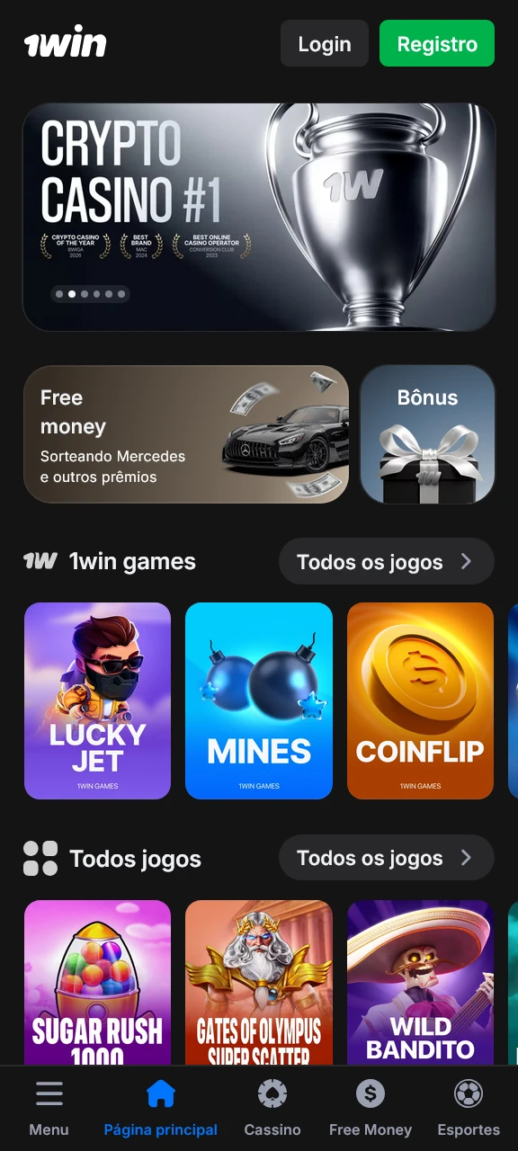 Cadastre-se na plataforma 1win oficial e conheça a interface principal.