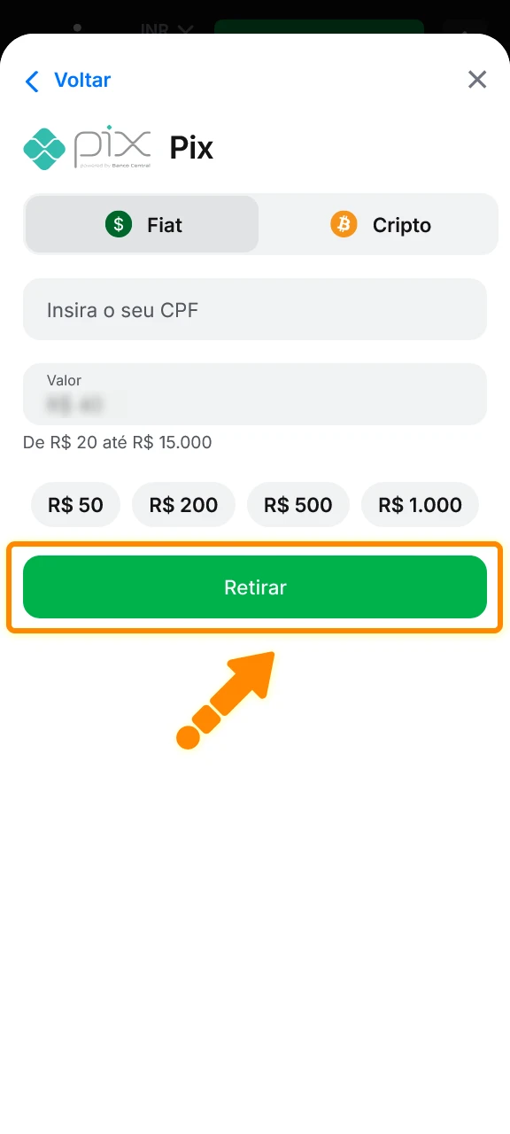 Confirme a solicitação e aguarde o prazo para concluir o saque no 1win.