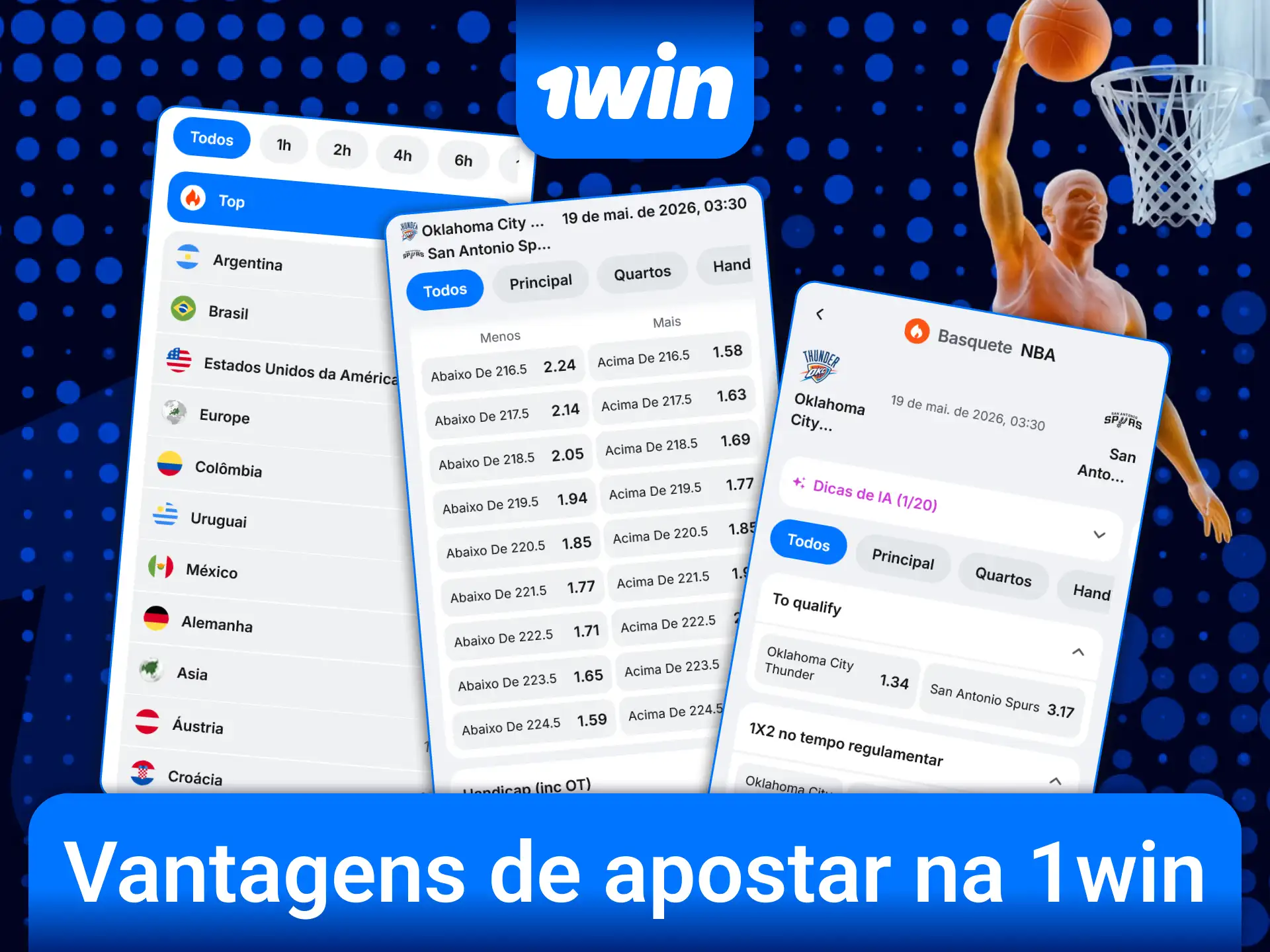 Conheça as principais vantagens e faça apostas em basquete na plataforma 1win.