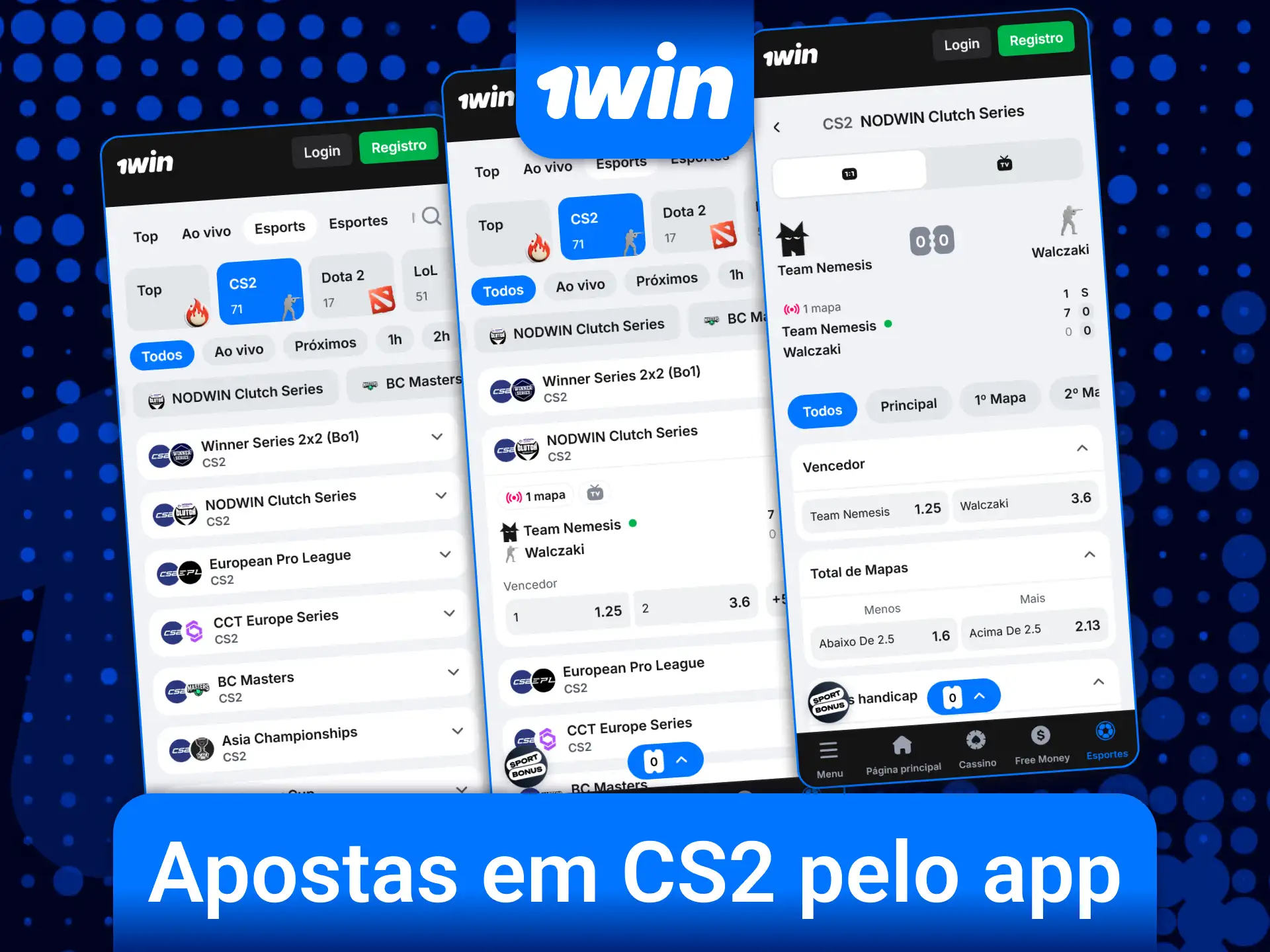 Baixe o aplicativo móvel da 1win para fazer suas apostas em CS2 com total praticidade.
