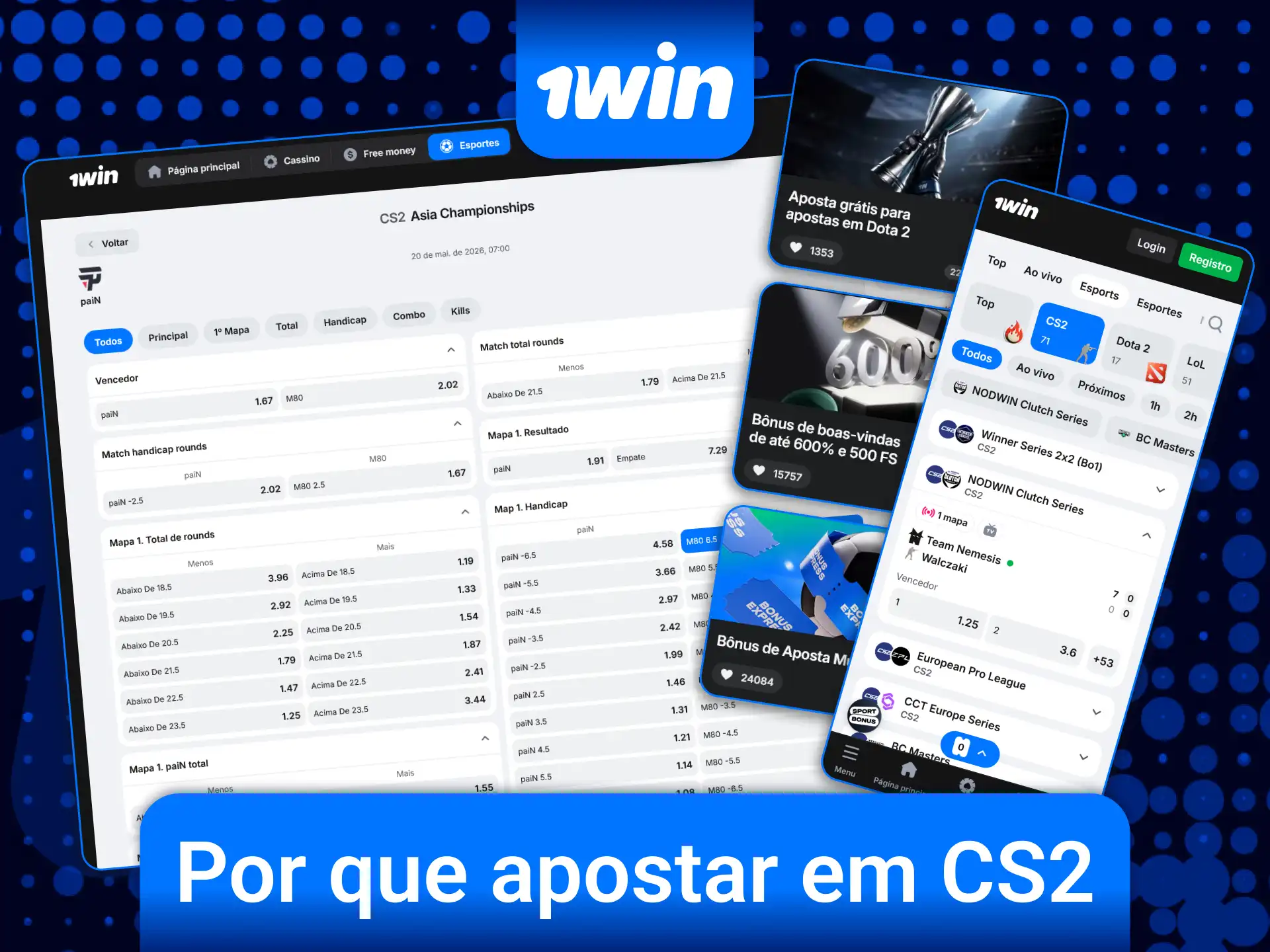 Conheça todas as vantagens de escolher a 1win Brasil para suas apostas em CS2.