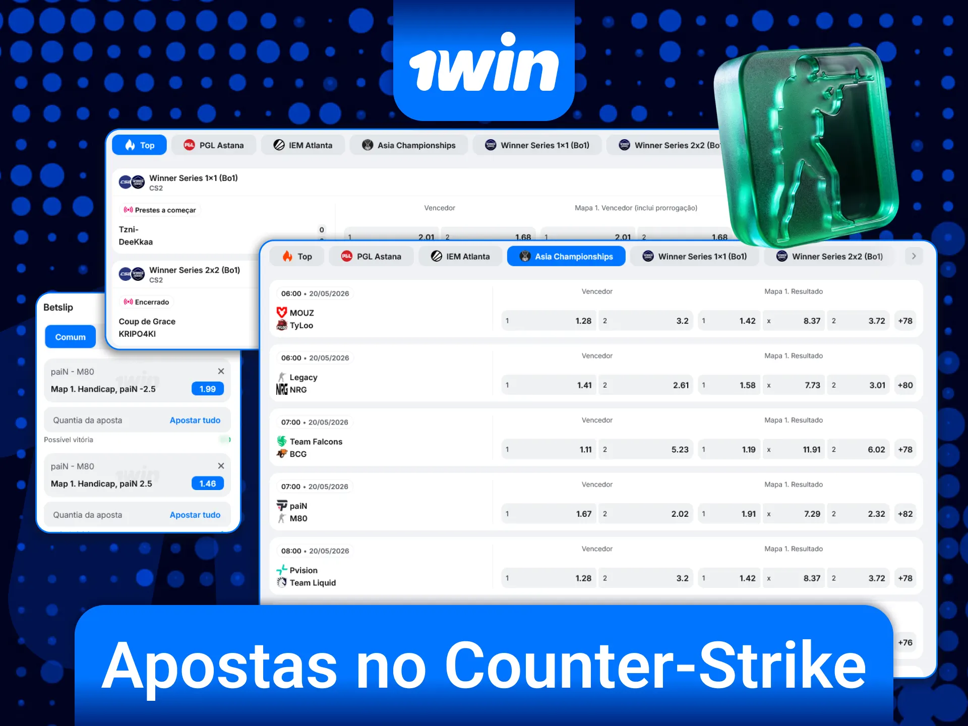 Jogue e aposte em CS2 Counter-Strike com as excelentes condições da 1win.