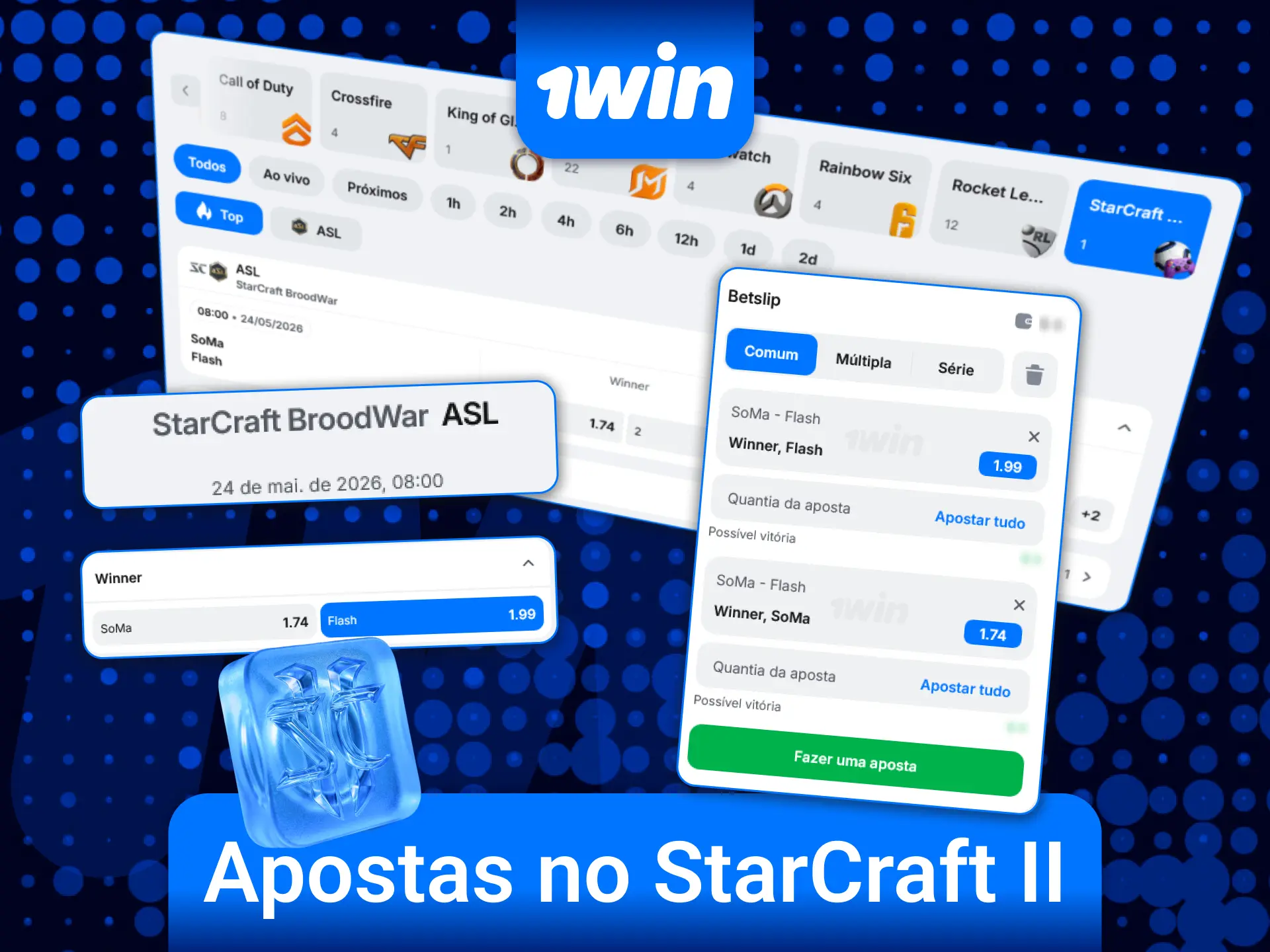 Demonstre suas habilidades em apostas de StarCraft II acessando o site da 1win.