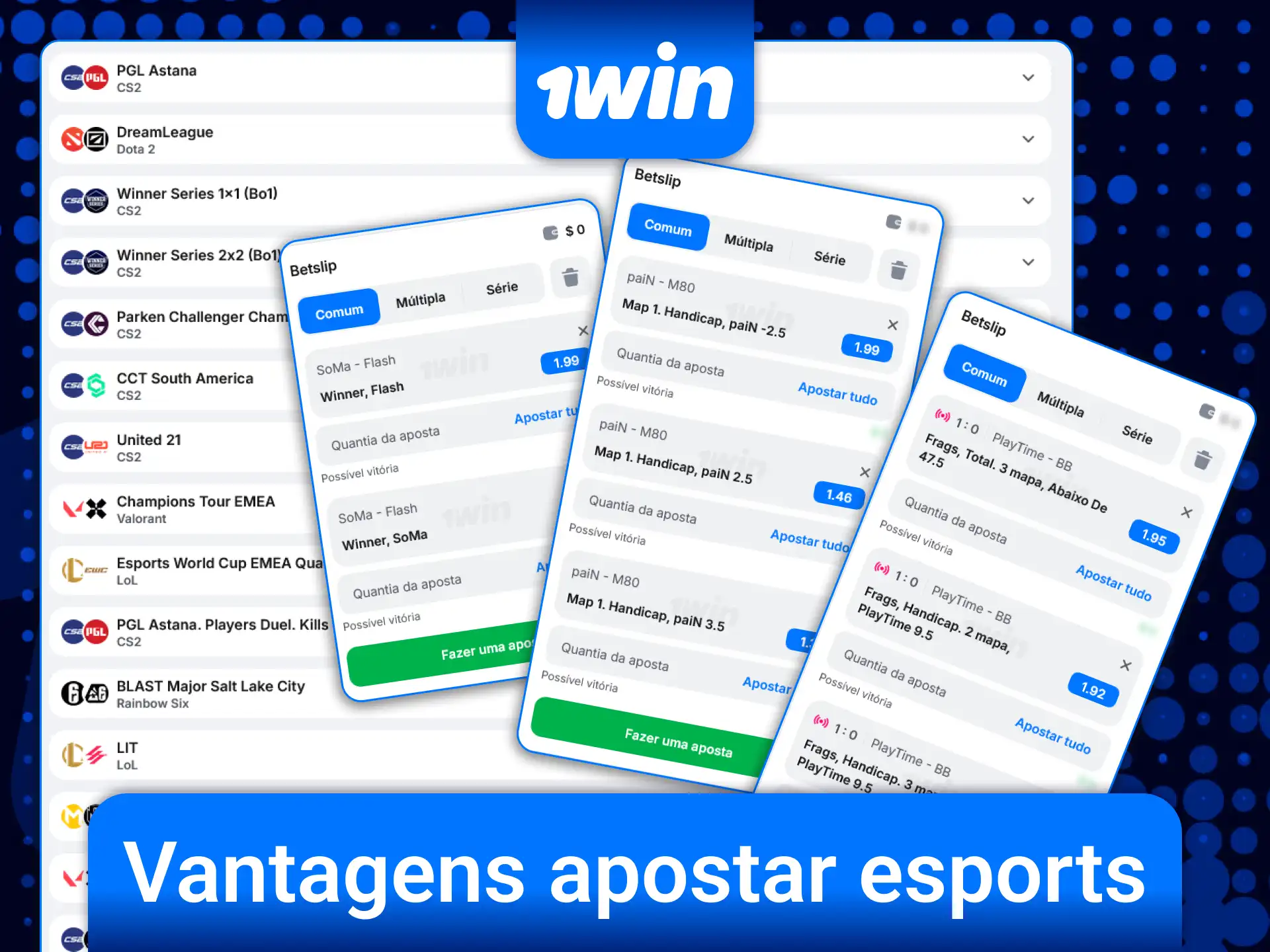 Conheça as vantagens exclusivas que esperam por você ao escolher a 1win para apostar em e-sports.