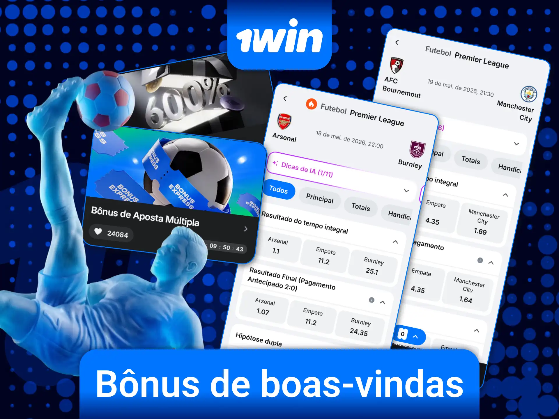 Aproveite o bônus de boas‑vindas para aumentar suas apostas de futebol 1win.