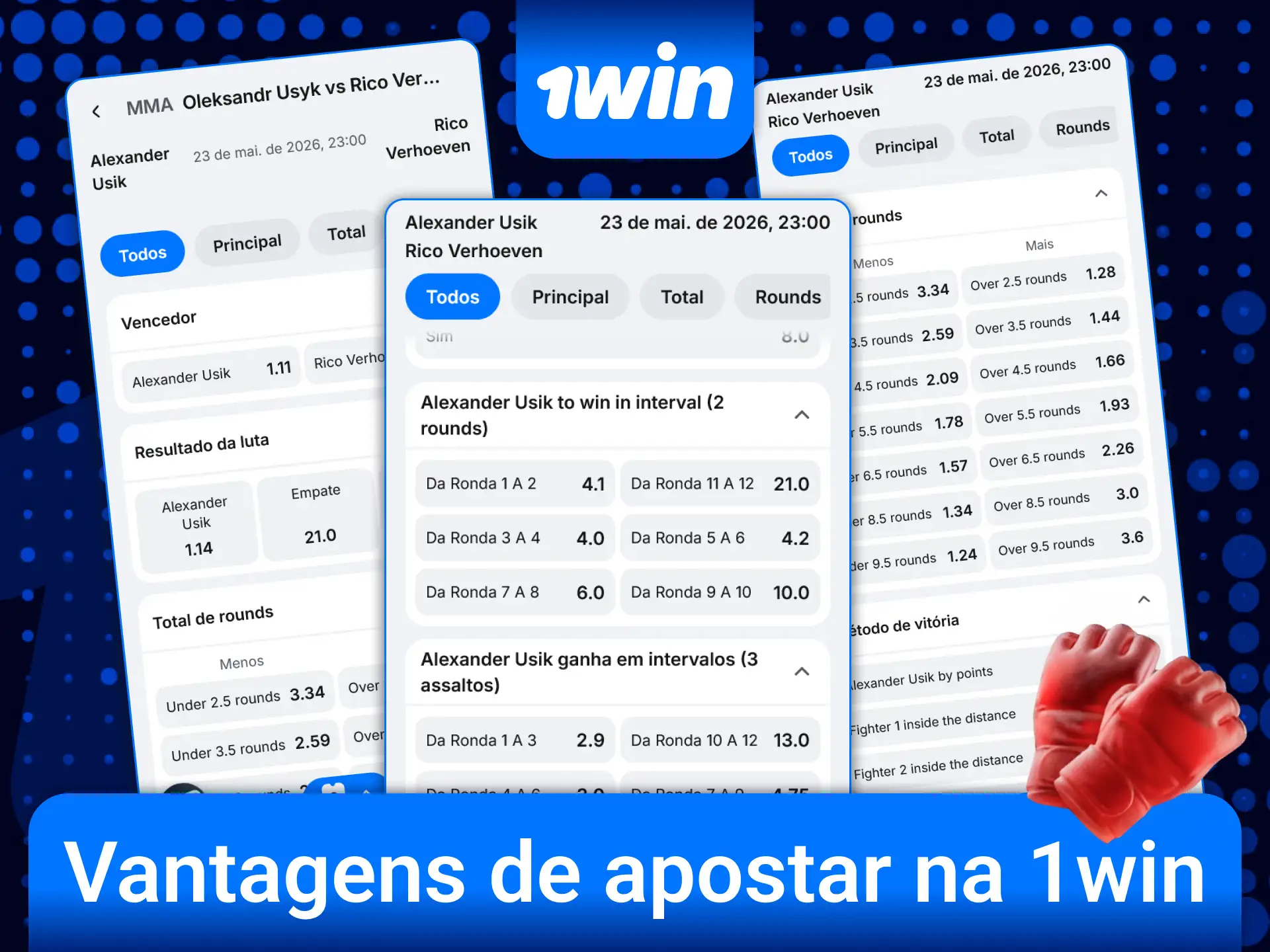 Aproveite todas as vantagens exclusivas e lucre com as lutas de MMA na 1win.