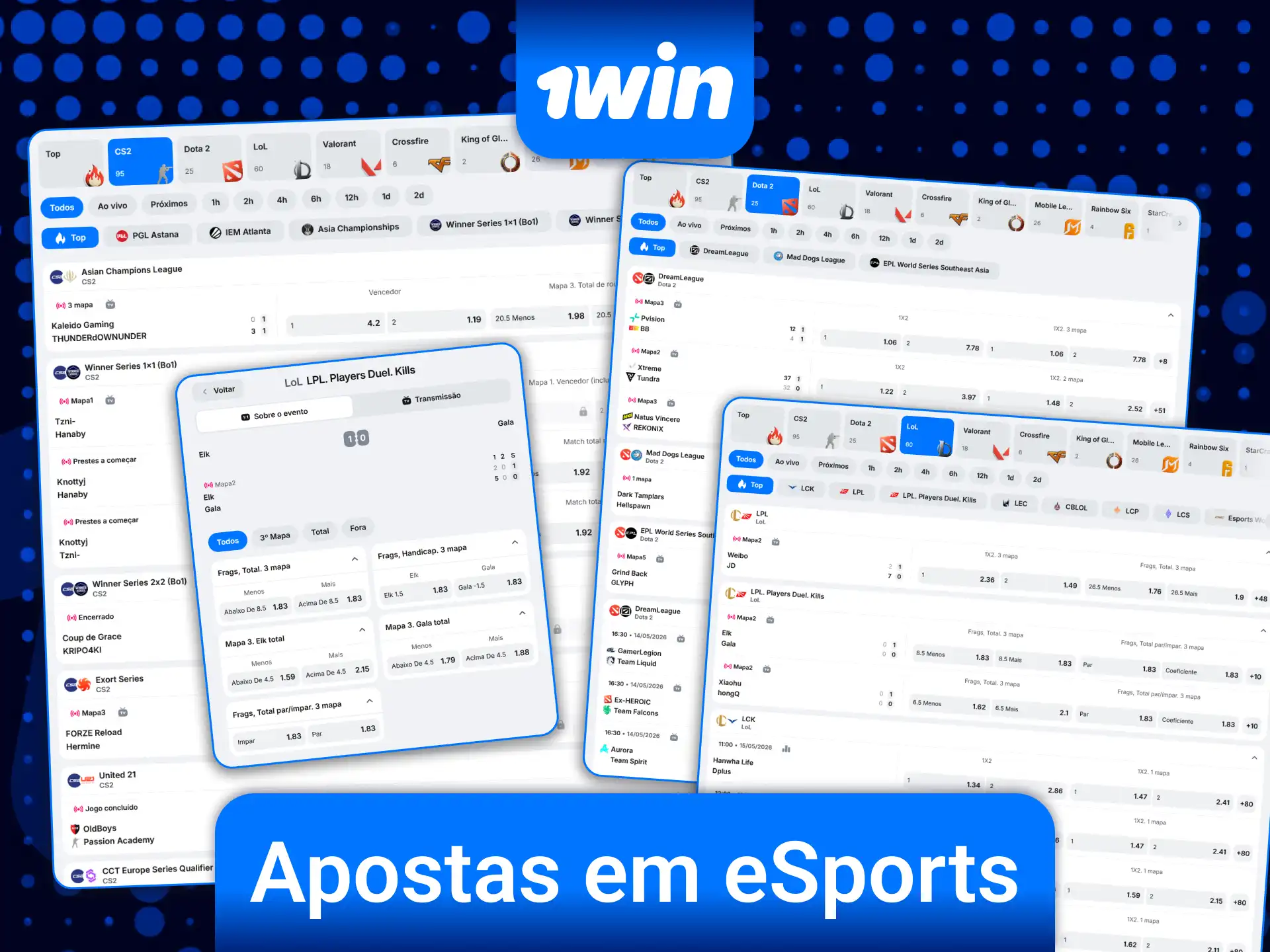Aposte em campeonatos de eSports na plataforma oficial 1win Brasil e apoie seu time.