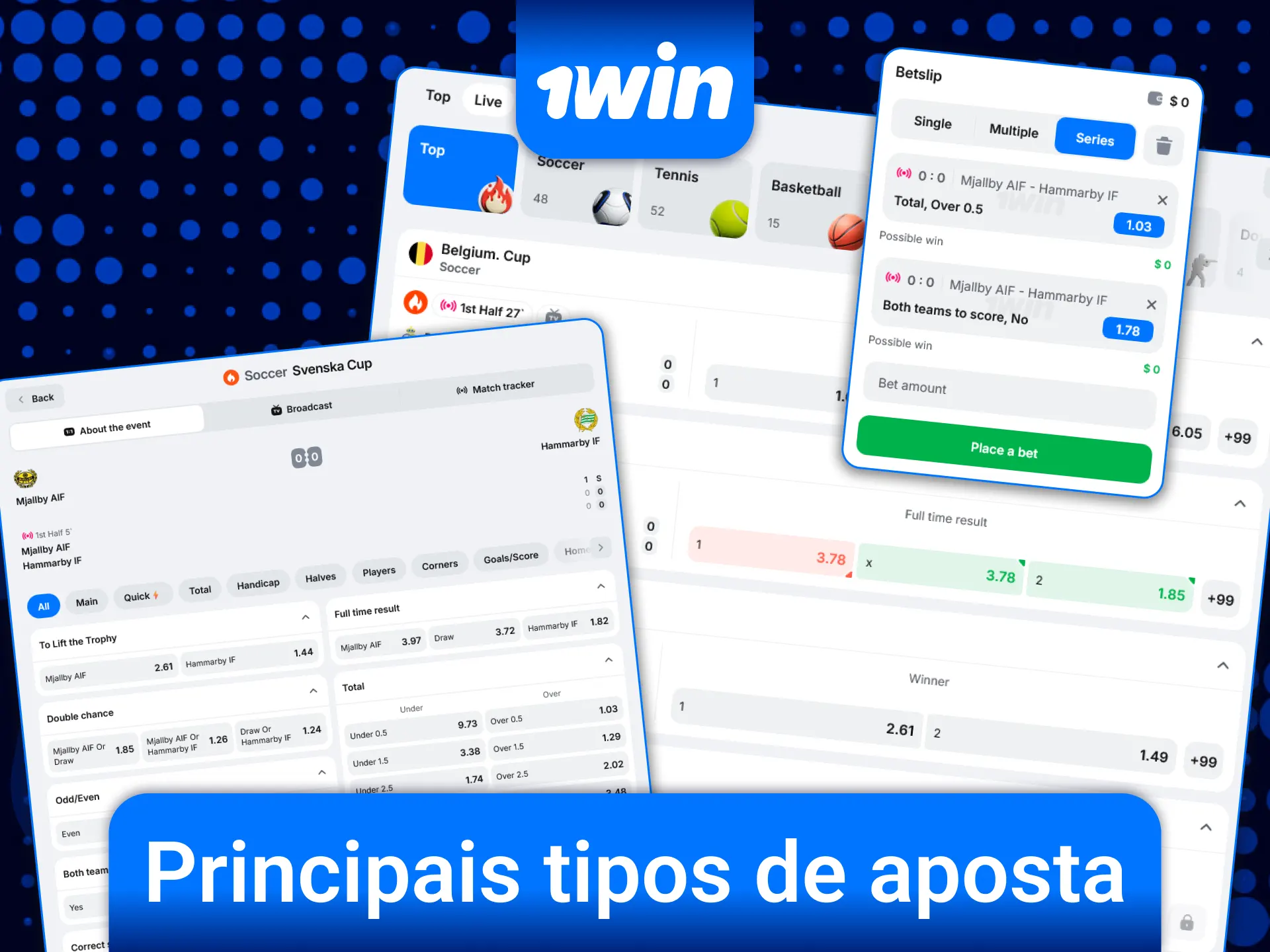 Conheça os principais tipos de apostas online disponíveis na plataforma oficial 1win Brasil.