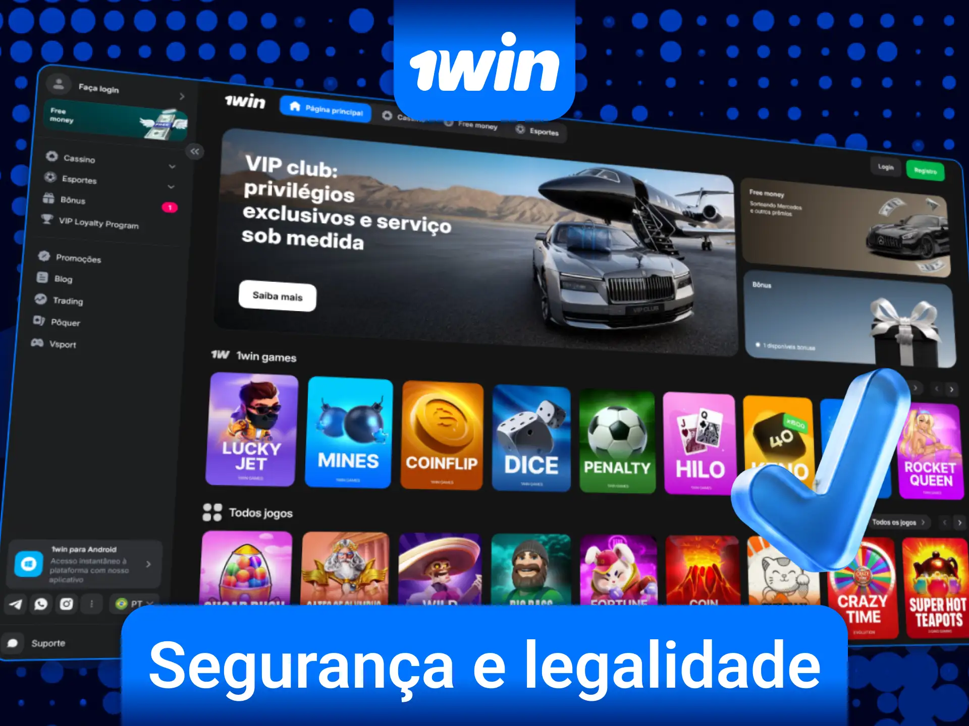 Faça apostas online com total segurança e tranquilidade no site legalizado 1win Brasil.