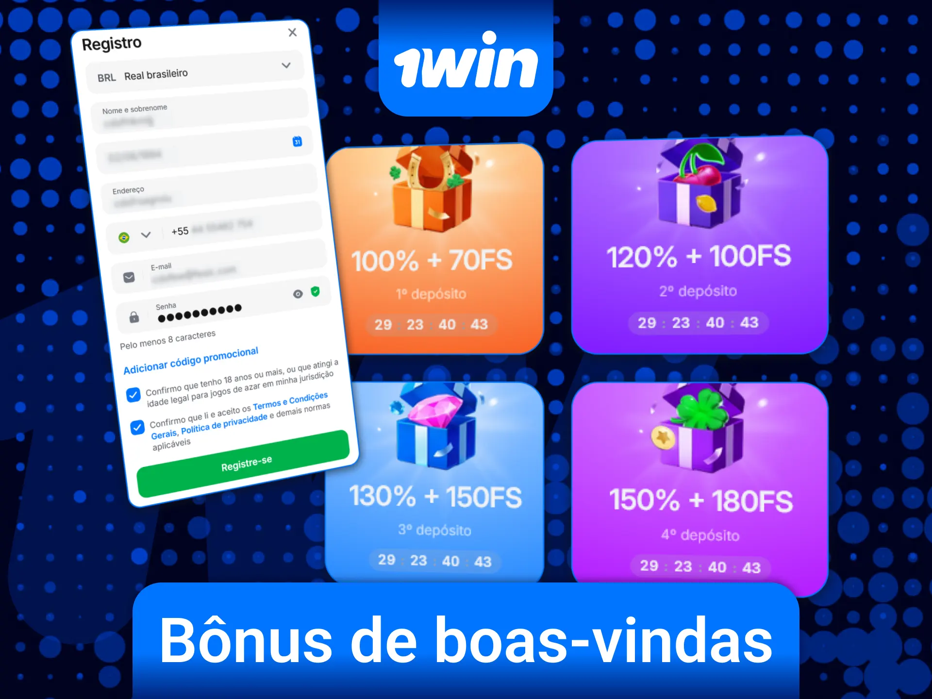 Garanta seu bônus especial de boas-vindas após concluir o cadastro na 1win.
