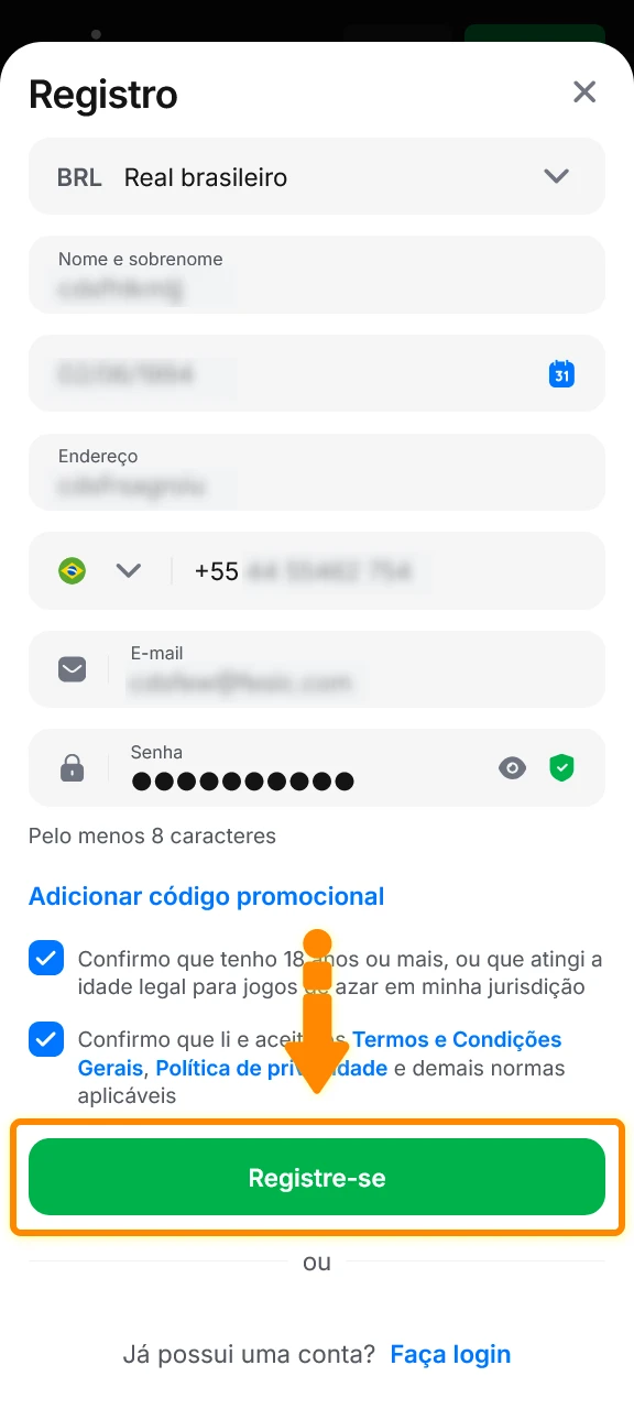 Acesse o perfil do app 1win após o Cadastro e comece a apostar.