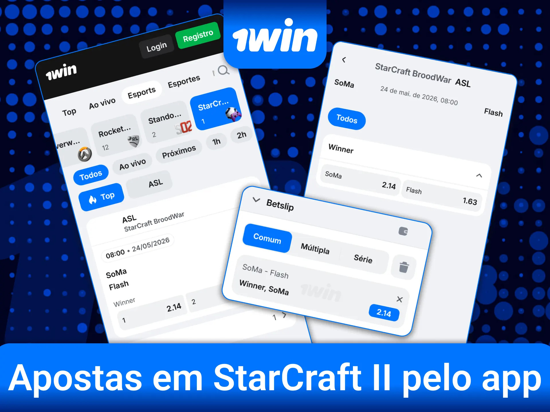 Baixe o aplicativo móvel 1win para fazer apostas em StarCraft II em qualquer lugar.