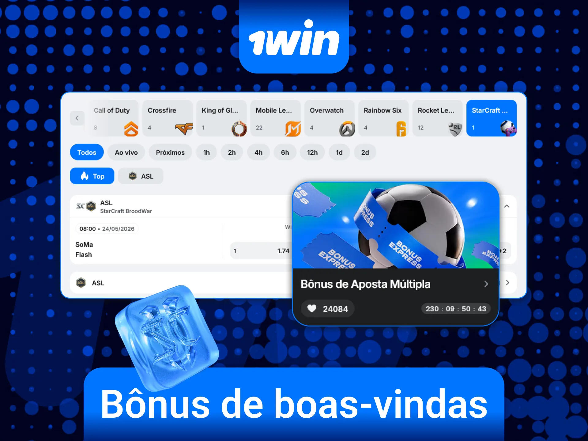 Cadastre-se na 1win Brasil e aproveite o bônus de boas-vindas para apostas em StarCraft II.