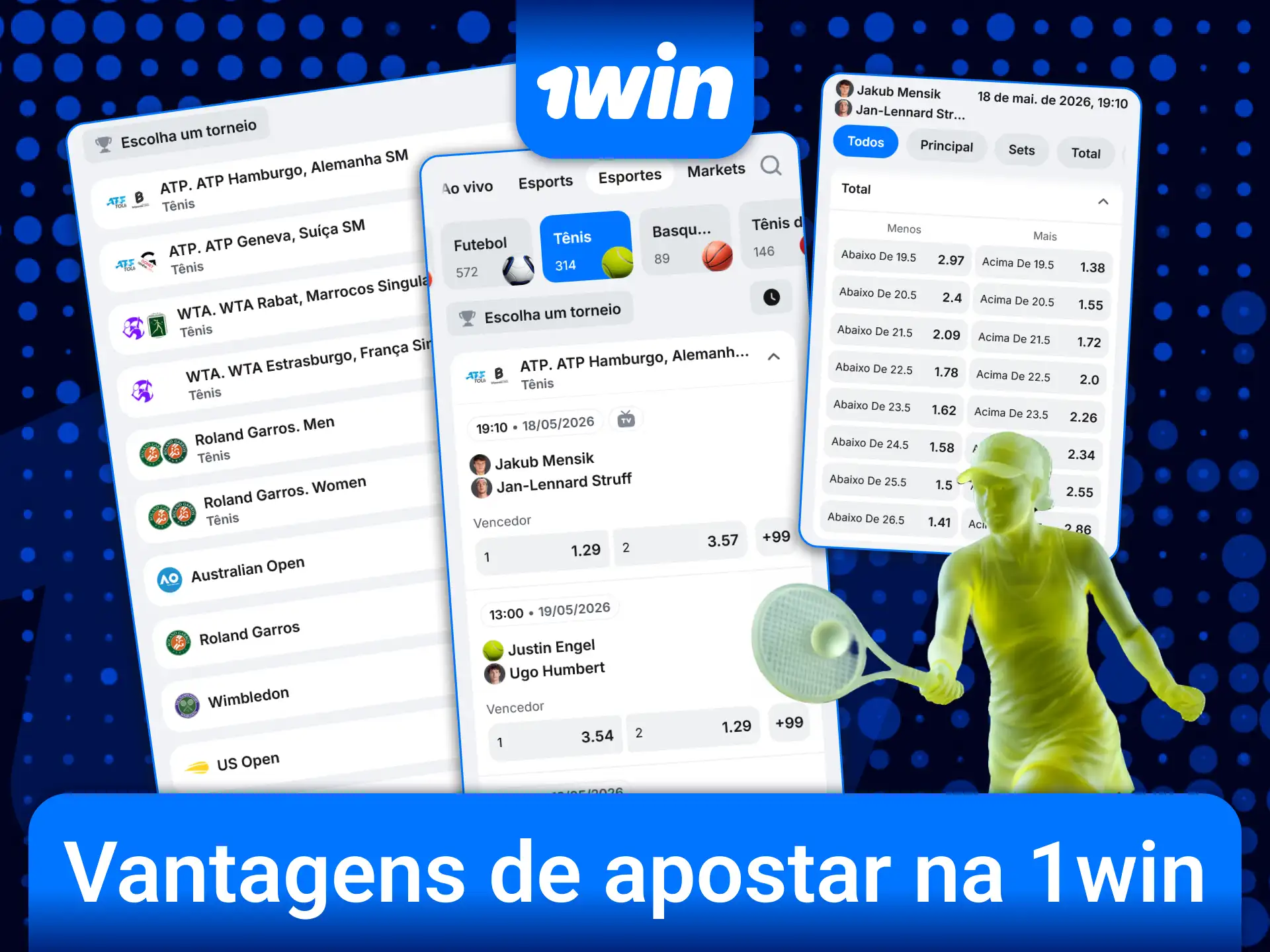 Conheça as vantagens exclusivas e lucre com as apostas em tênis na 1win.