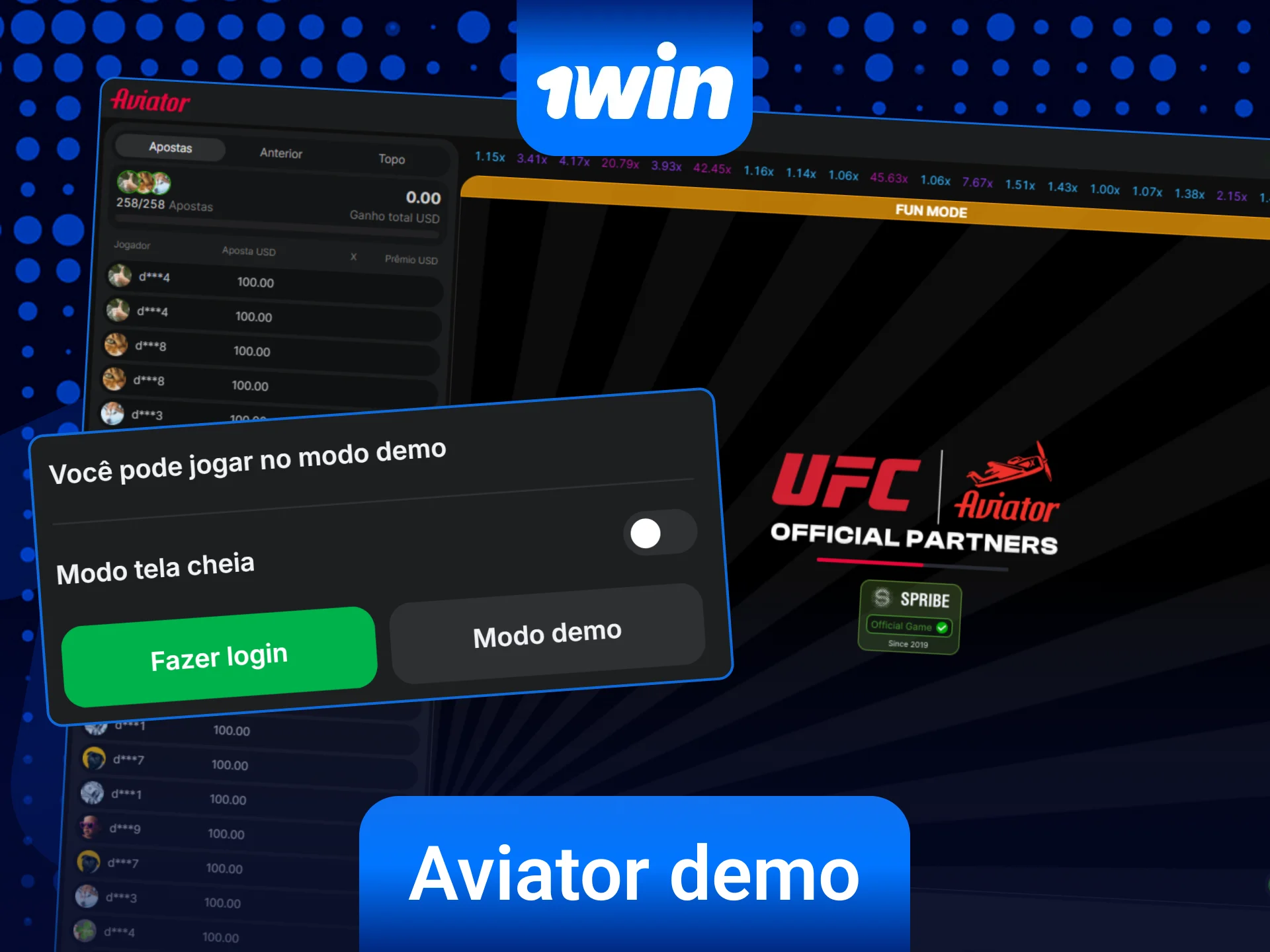 Treine suas táticas na versão de demonstração do Aviator na 1win.