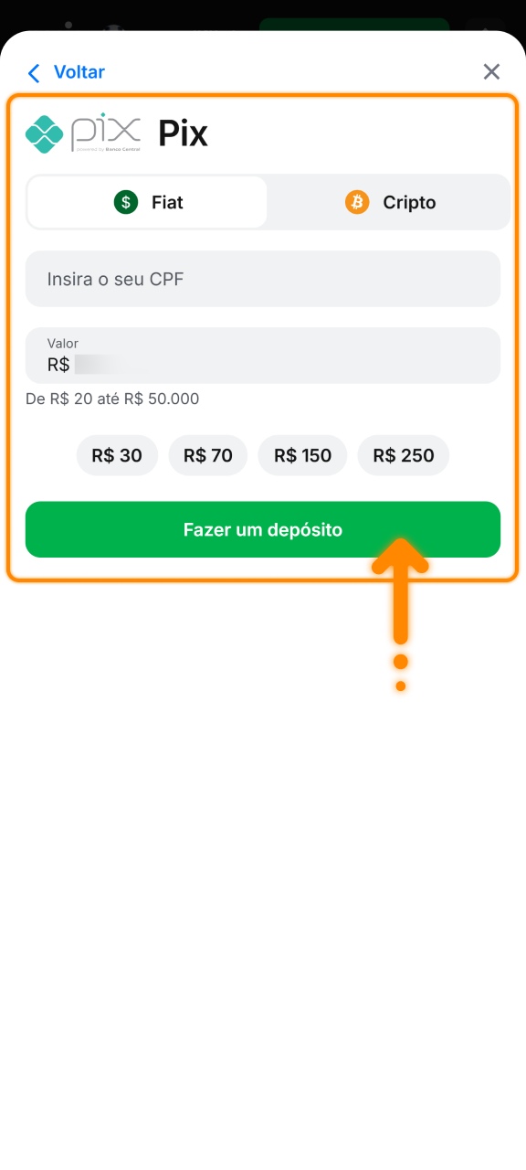 Realize sua recarga de saldo inicial para apostar na 1win.