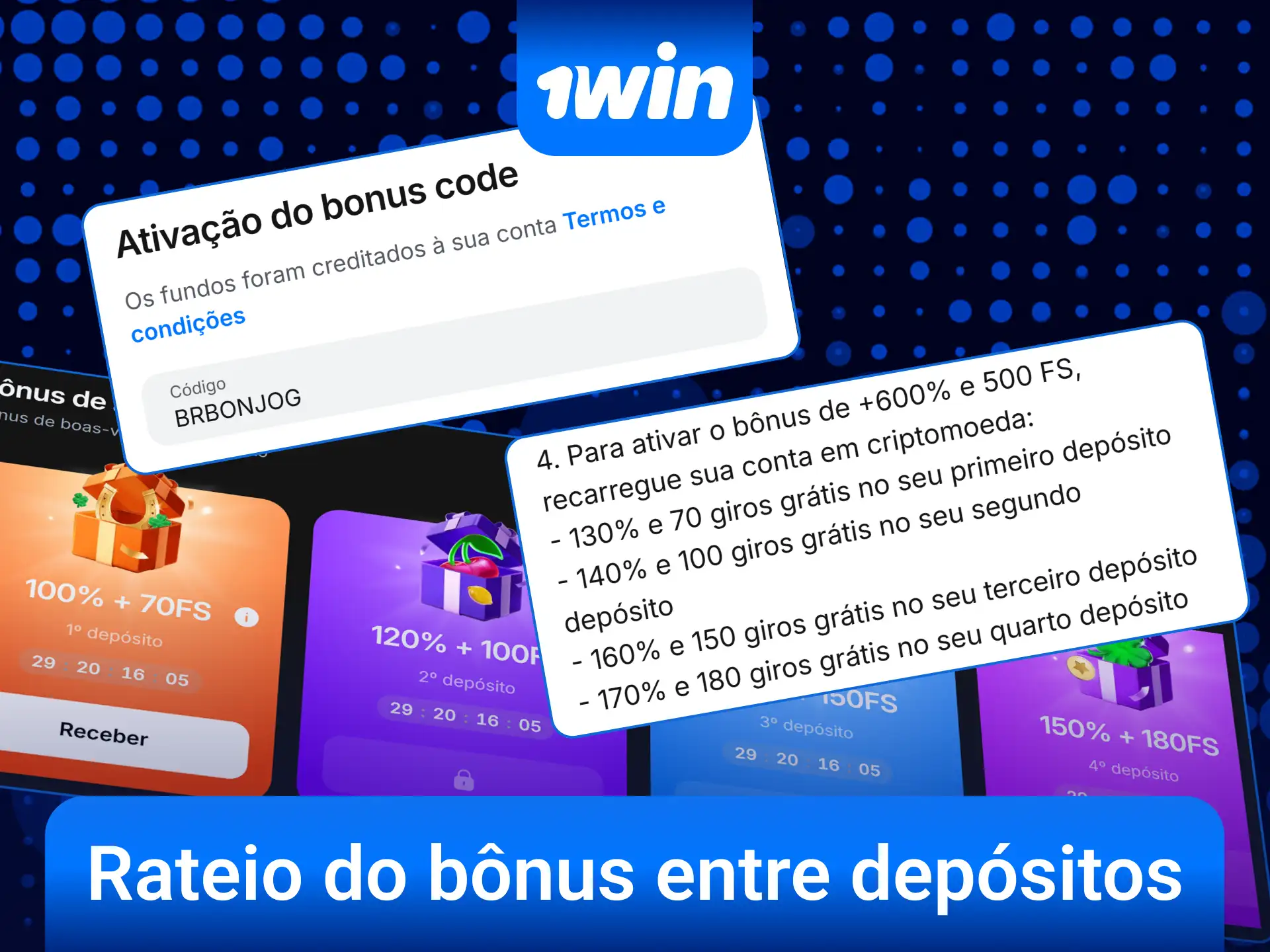 Descubra a distribuição dos seus saldos extras nos depósitos da 1win.