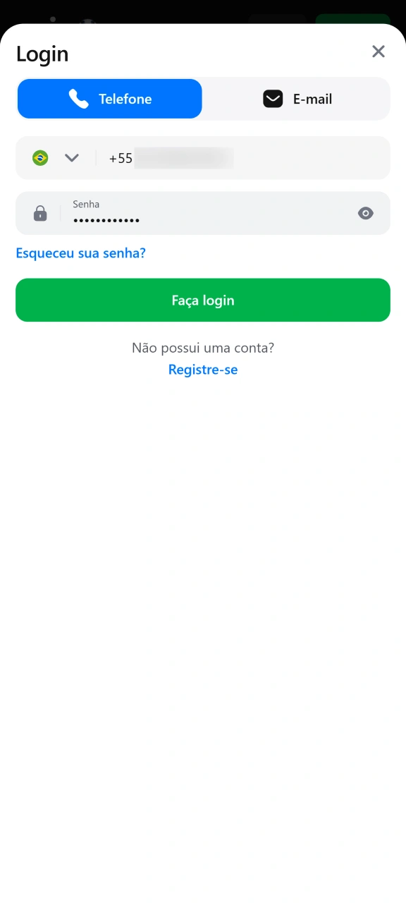 Faça login e acesse a área de saques no seu perfil da 1win.