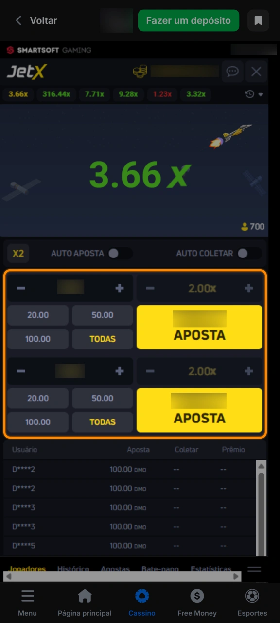 Defina quanto quer apostar no JetX antes da rodada na 1win.