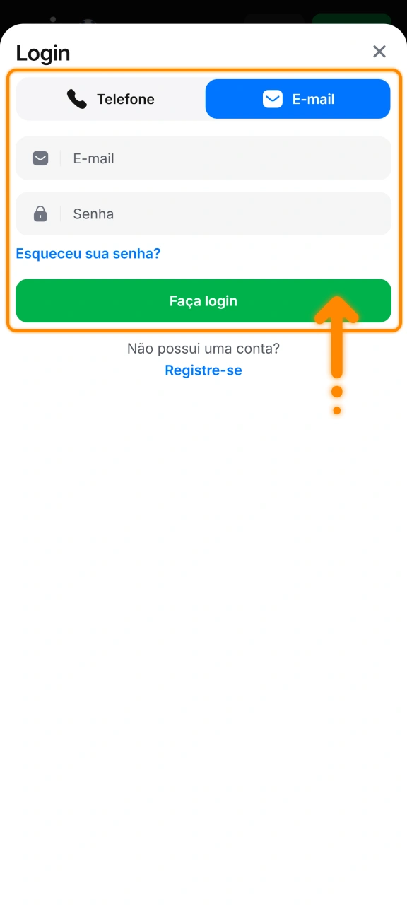 Crie sua conta ou faça login na 1win para jogar JetX.